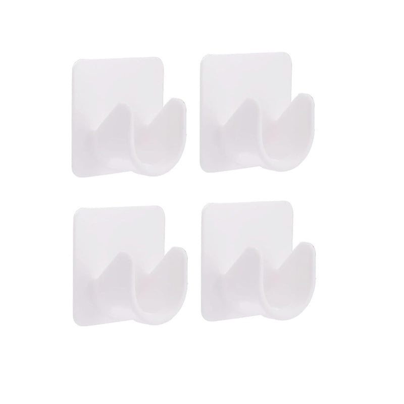 4Pcs Plastic Self-Adhesive Closet Pole Sockets Closet Rod End Supports Curtain R