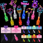 Valentines Day Gifts For Kids, 24 Packs Valentines Cards With Led Finger Lights Valentines Light Up Toys For Kids School Classroom Exchange Valentine’S Day Party Favors Gifts