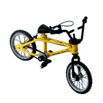 1/18 Scale Diecast Finger Mountain Bike Bicycle Model, Miniature Art Craft Decor, Yellow