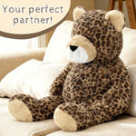 51" Giant Cheetah Stuffed Animal Plush Toy, Large Leopard Stuffed Animal Plush Pillow For Girlfriend Boyfriend Kids, Super Soft Cheetah Stuffy Gift For Birthday Christmas Baby Shower Decor