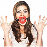 Open Mouth Gag Red Lips Shaped Opening O Ring Mouth Gag Silicone Opening Gag Sex Toys Mouth Gags For Adult Play Bondage Leather Strap Lips Ring Open Gag For Couples Toys Mouth Gag Games