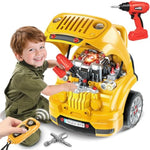 Toys For 3, 4, 5, 6, 7, 8 Years Old Boys, Large Truck Engine Toys For Kids 3-5, 5-8 Years Old, Mechanic Repair Set For Boys, Big Truck Builder Kit, Ideal Christmas, Birthday Gifts