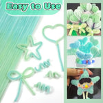 100 Pcs Gradient Light Green Pipe Cleaners, 12 Inch Chenille Stems