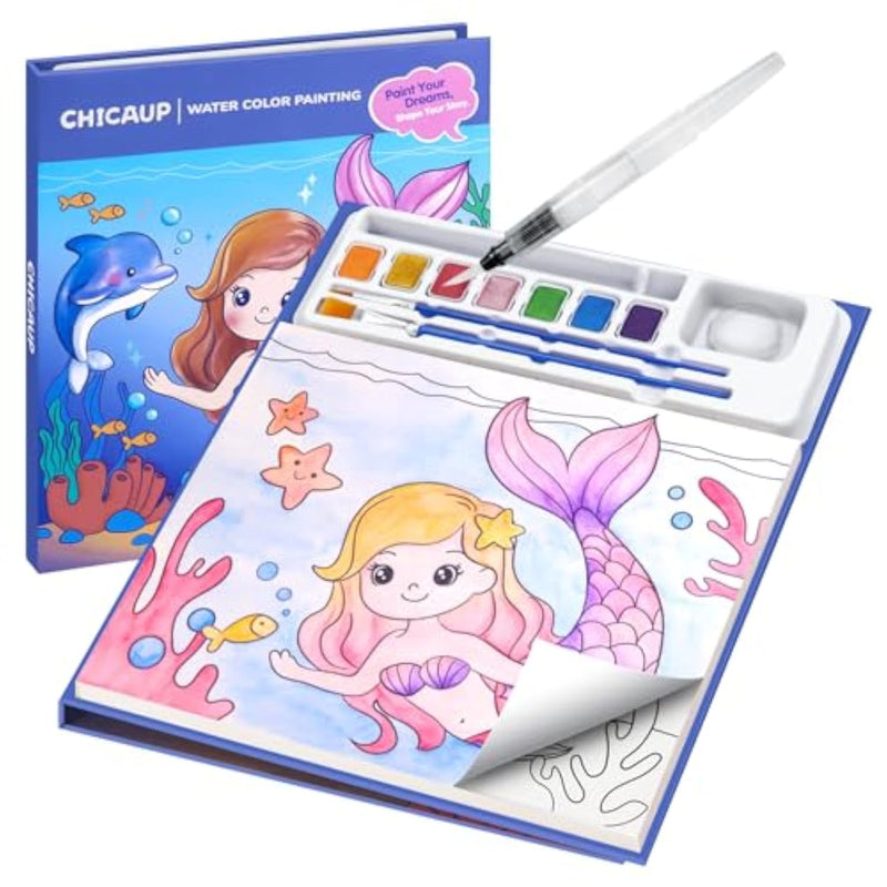 Mess-Free Watercolor Painting Kit for Kids Ages 3-8, Arts & Crafts Activity Set