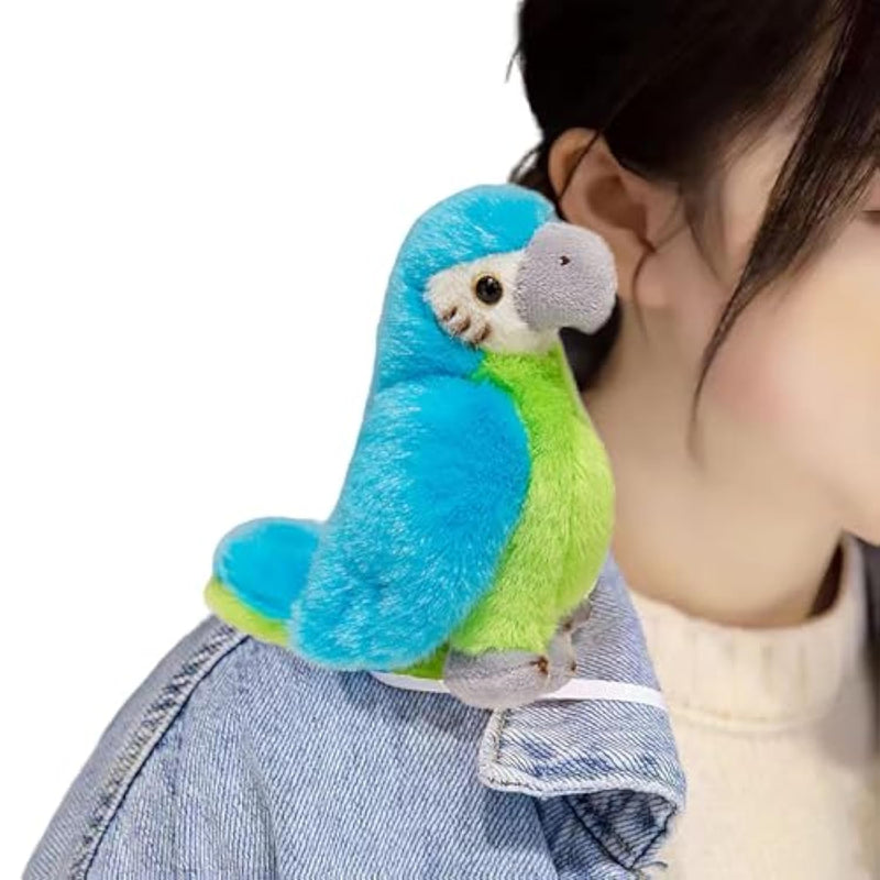Magnetic Shoulder Parrot Plush Halloween Pirate Party Parrot Toy Accessories Parrot Stuffed Animal Plush Toy Birthday And Christmas Party Gift For Boys And Girls,Blue