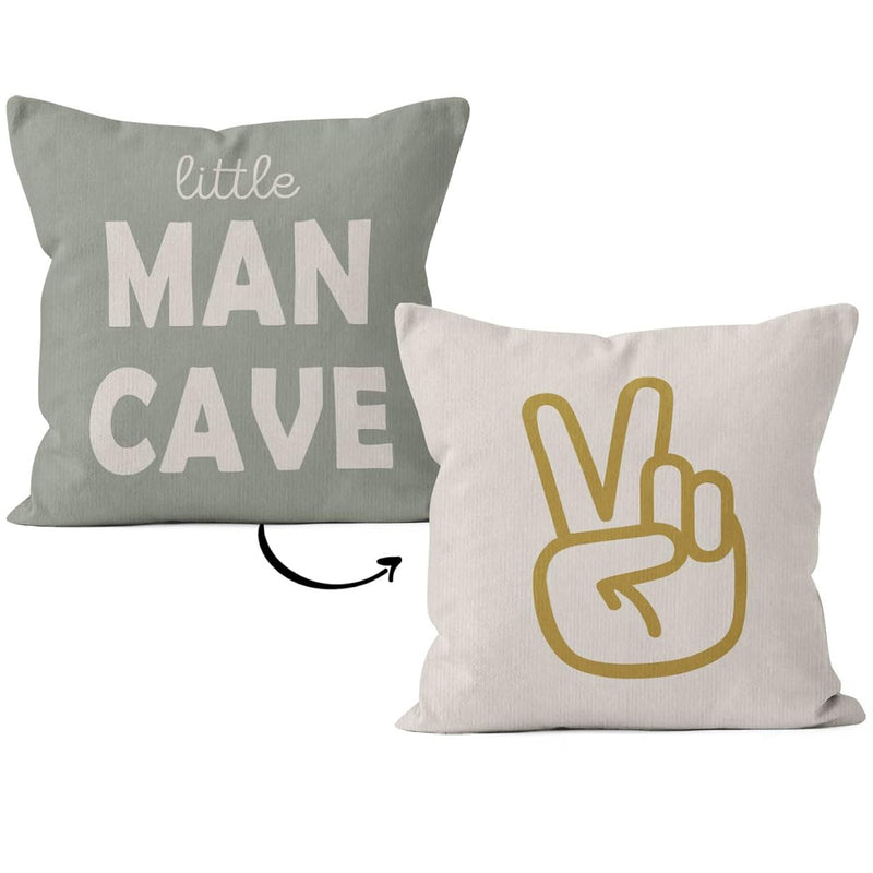 Preppy Pillow Covers 18X18,Toddler Boy Room Decor,Little Man Cave Preppy Peace