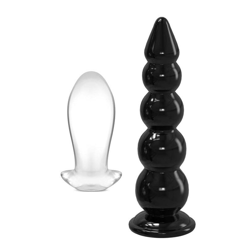 Butt Plug Trainer (L) + 15.5Inch Huge Long Anal Beads