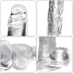 Realistic Big Dildo Sex Toy Soft Silicone Dildo Clear, Realistic Penis G-Spot Stimulation Dildos With Suction Cup For Women, Beginner Anal Adult Toys For Hands-Free Play (7'')