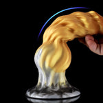 Realistic Monster Dildo Liquid Silicone Penis Anal Plug With Strong Suction Cup Dog Knot Anal Plug Prostate Massage G-Spot Stimulation Adult Sex Toys For Women Men And Couples (S)