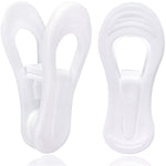 White Hanger Clips 50 Pack, Multi-Purpose Plastic Hangers Clips Perfect for Plastic Clothes Hangers, Finger Clips for Skirt Pants Hangers