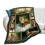 Fox Blanket, Wild Animal Throw Blanket, Foxs Blankets, Fox Gifts, Animals Stuff Fleece Flannel Plush For Women Men Boys Girls Lover Adults Soft Bedding For Sofa Bed Office Home Decor 50"X40"