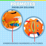 - Barney Crab Stuffed Animal - Montessori Learning Toy For Toddlers - Develop Motor Skills And Problem Solving - Great Car Trip Activities For Kids