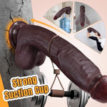 10.8 Inch Huge Silicone Dildo for Couples and Solo Use, Realistic Brown and Black Color