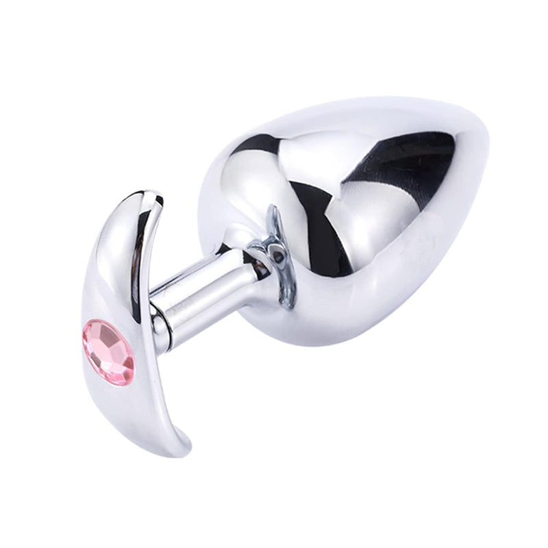 Stainless Steel Anal Plug For Wearing Ship Anchors Pulling Butt Plug G-Point Dilator For Jewel Base Adult Sexual Toy(Pink,M)