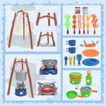 Kids Camping Toys Set With Pop Up Play Tent,32 Pcs Outdoor Pretend Camping Toys With Light & Spray For Boys Girls Age 3 4 5 6, Gift For Kids