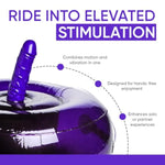 Purple Vibrating Dildo with Multi Speed Vibration and Remote Control Inflatable Riding Seat by Lynx