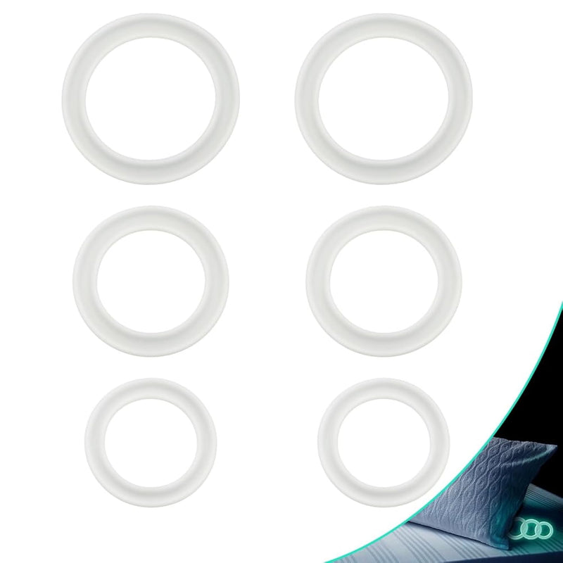 6Pcs Mens Penis Ring With Nighttime Luminous Ring, Ultra Soft Stretchable Cock Rings Sex Toys For Male Erection Enhancing Lengthen Time Penis Stay Strong Bed Games Couple Pleasure (White)