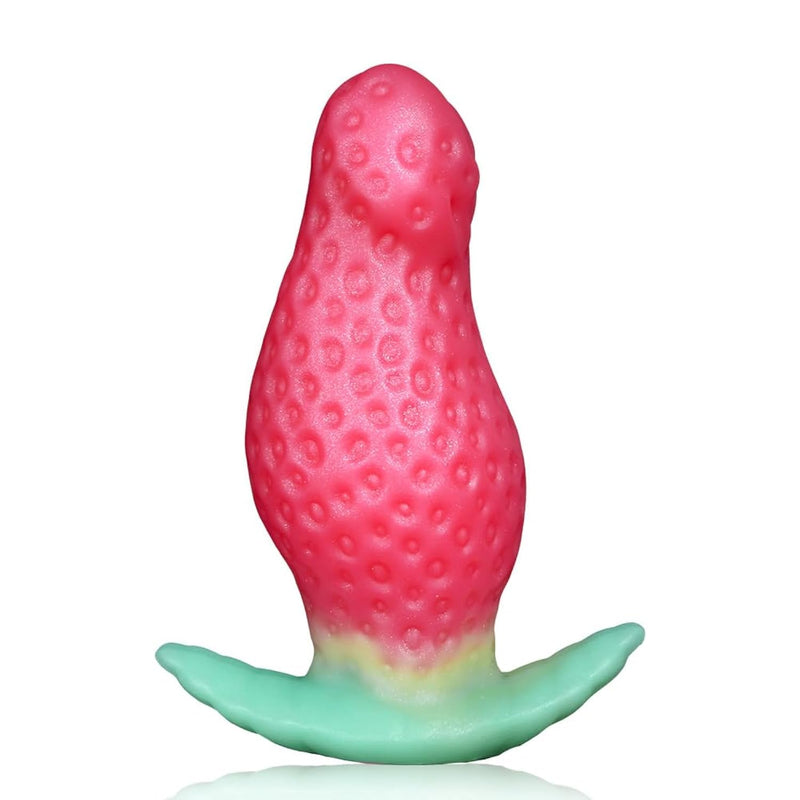 Soft Strawberry Butt Plug Anal Stretcher Prostate Massager Liquid Silicone Realistic Dildo G-Spot Stimulation Anal Sex Toys For Advanced Men Women Couple (L)
