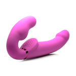 Silicone Strapless Strap-On with Inflatable Vibrating Technology