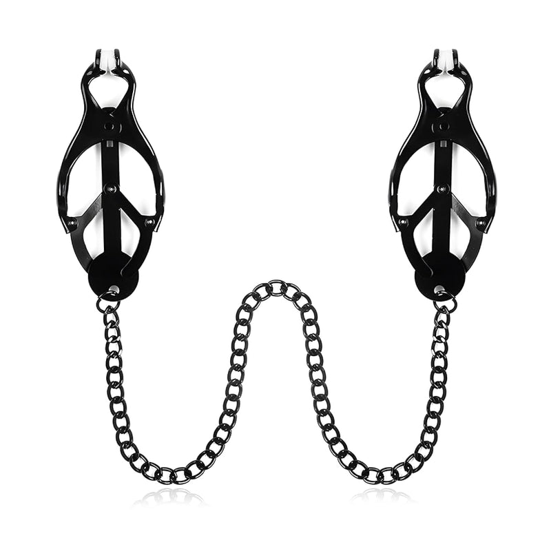 Nipple Clamps With Chain Non-Piercing Nipple Clamps Sex Pleasure Women Nipple Clips For Women, Adults, Single, Couple, Role Play Game