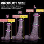 Realistic Silicone Horse Dildo for Men and Women - Large Size Anal Plug with Textured Brown Finish