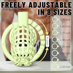 Chastity Cage Device, Lightweight Chastity Deivce Cock Cage With 8 Size Adjustable Ring 3D Plastic Male Penis Chasity Cage Bondage Sex Toys For Men, Green