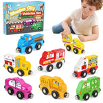 Wooden Magnetic Trains Cars - 8 Piece Educational And Skill-Building Wooden Toy For Boys And Girls Toys Train, Montessori Fine Motor Skills For Toddlers And Kids Ages 3+