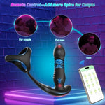 Prostate Massager Anal Vibrator With Cock Ring 10 Thrusting Modes Anal Plug For Men P Spot Stimulation Male Sex Toys Dildos For Women Men Couples Remote Control