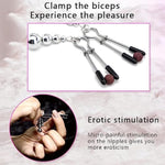 Kinky Couples Nipple Ring Set,Nipple Clips For Adult Play,Adjustable Pressure Non-Piercing Nipple Clips With Chain,Couples Games For Girls Night Wu3