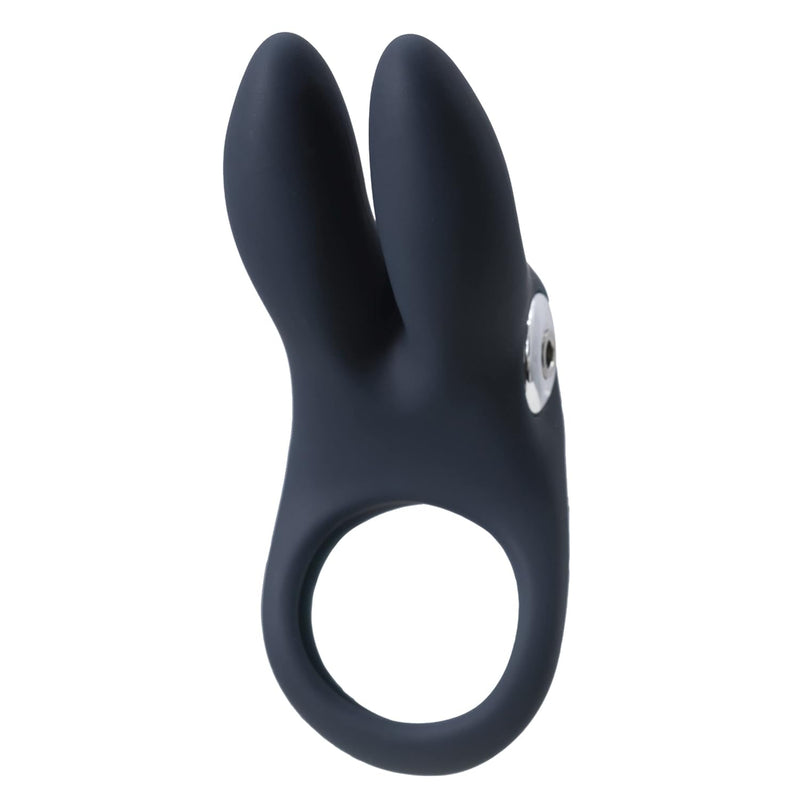 Sexy Bunny Rechargeable Vibrating C-Ring Adult Sex Toy For Couples (Black Pearl)