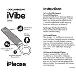 Doc Johnson iVibe Select - iPlease - Powerful 20 Function Vibrator with Silicone Grip Ring - Quiet Motor, Small Size, Waterproof, USB Rechargeable - Pink/White (6026-05-AM)