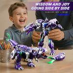 Transforming Toys Figures-Robot Toys For Boys, Action Figure For Kids 5 + Birthday Dinosaur Toys For Kids 5-14, Abs Metal Texture-Part Of Alloy