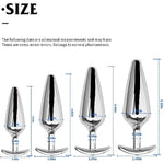 4 Pcs Metal Silvery Butt Plug Set With Anchor Jewelry Base Adult Sex Sm Toys Smooth Metal Anal Plug Kit For Couple(B)