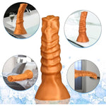 Silicone Anal Plug Soft Anal Dildo With Suction Cup Base Sex Toy For Anus Dilation For Men Women Couple Gold Xxxl 13.97 Inch
