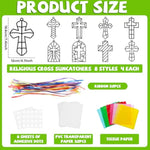 32 Set Christian Cross Suncatcher Craft Kit, DIY VBS Stained Glass Window Art