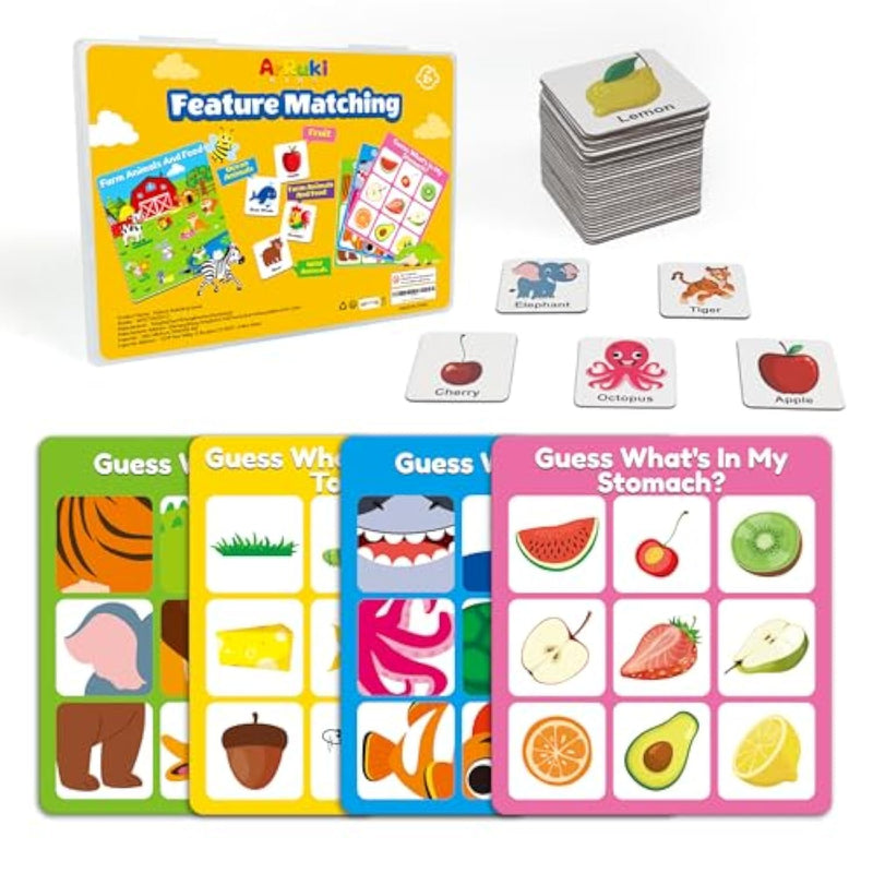 Magnetic Feature Matching Game For Kids Ages 2-4, Friuts Animals Learning Game For Toddlers, Educational Toy Activities For Boy And Girl
