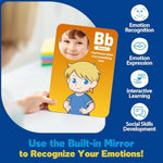 Emotions Learning Flashcards For Kids, 26 Feelings Cards With Built-In Mirror, Social Emotional Skills, Alphabet Flash Cards, Autism/Adhd Learning Materials For Toddlers Preschool Classroom