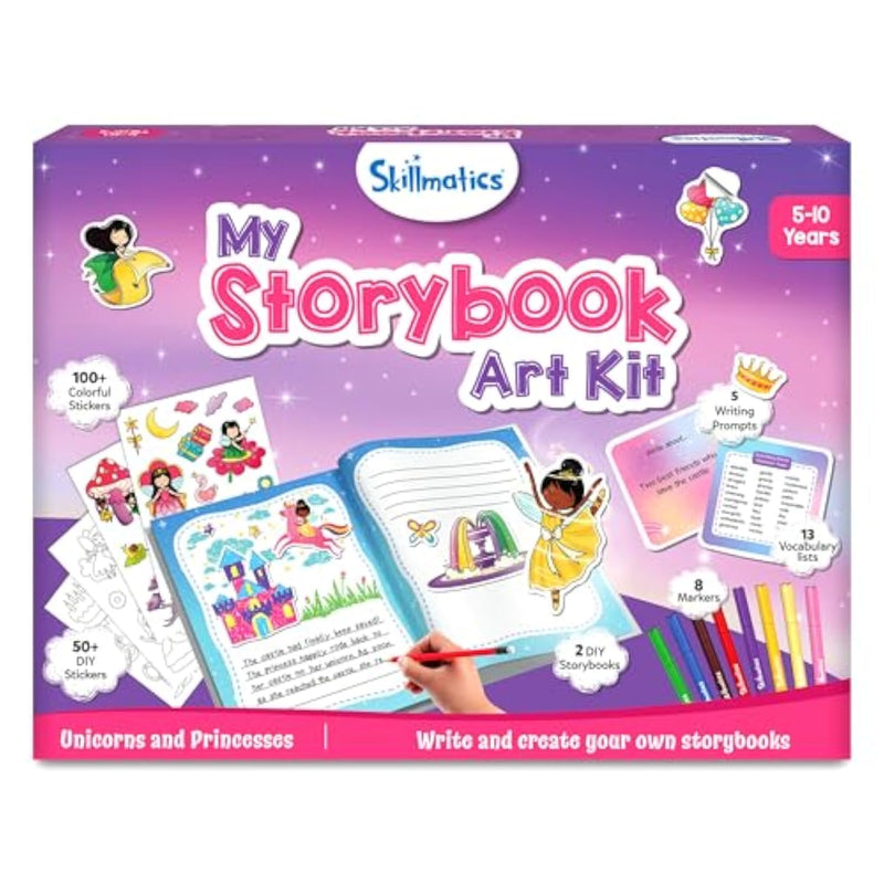 Unicorns and Princesses Storybook Art Kit, Craft and Writing Kit for Kids