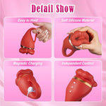 Vibrator Tongue Toy For Women - 3In1 Female Vibrator Rose Sex Toy, Womens Sex Toys Nipple Clitoral Stimulator With 10 Tongue Licking & 10 Vibrating Modes, Adult Toys For Women Couples