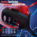 Vibrating Cock Ring With Adjustable Penis Sleeve - 10 Vibration Modes Adult Sex Toys For Men Couples, Penis Ring Vibrator, G Spot & Testicle Stimulator, Girth Enhancer For Him & Her Pleasure