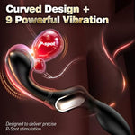 Upgraded Wiggling Vibrating Prostate Massager Anal Sex Toys, Dual-Function Curved Anal Vibrator Wand Male Prostate Toy for P-Spot, Dual-Ended Butt Plug Dildo Adult Sex Toy for Men Women Couples