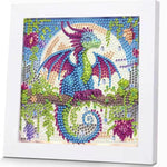 Dragon Diamond Art Kit for Kids with 7x7 Inch Frame
