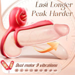Vibrating Cock Ring Sex Toys For Couple, 3 In 1 Silicone Penis Ring Vibrator Clitoral Stimulator For Men, Women, 9 Vibrations App Controlled Vibrators Penis Sleeve Anal Nipple Pleasure