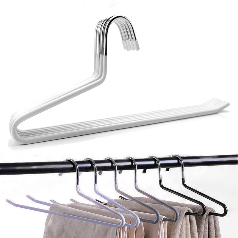 Slack/Trousers Pants Hangers - 10 Pack - Strong And Durable Anti-Rust Chrome Met