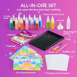 Glow Sand Art Kit for Kids with 14 Colors, 6 Templates & 4 DIY Sheets