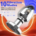 Remote Vibrating Anal Butt Plug Tail,Stainless Steel Prostate Massager