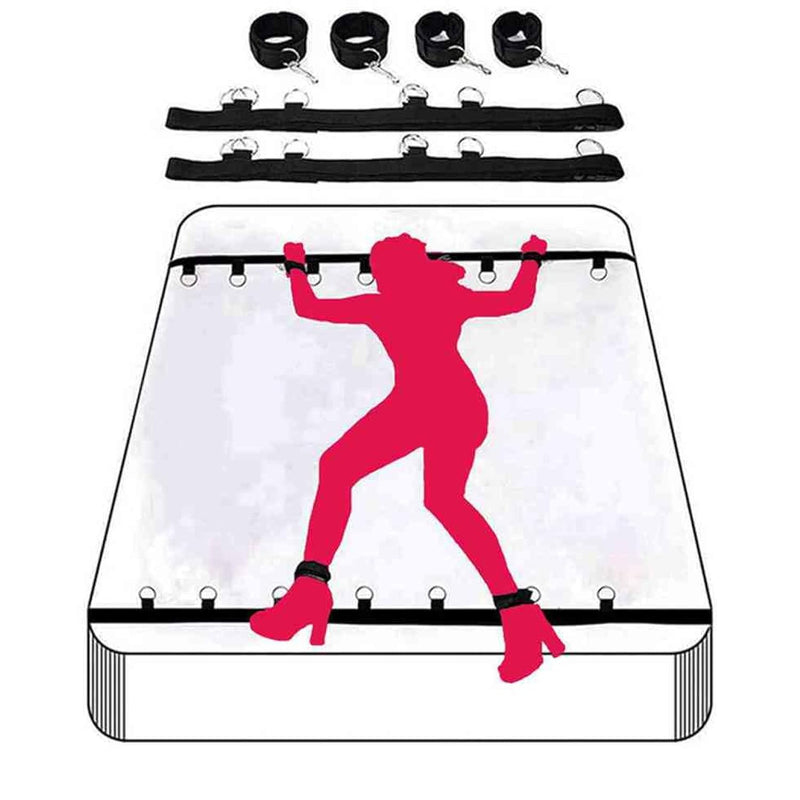 Bondage Restraints Sex Set Rope To Tie Hands Sex Tie Ups Under Mattress Resistant Straps King Bed Restraint Kit For Couples Sex Handcuff Toys Adult Play Sex Accessories For Bedroom Sweater