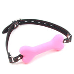 Pink Silicone Dog Bone Gag for BDSM and Kink Play