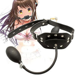 Inflatable Mouth Gag With Lock Open Mouth Plug Ball Adjustable Bondage Gag Muzzles Strap On Bdsm Sex Toy For Fetish Lover