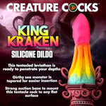King Kraken Dildo For Men, Women & Couples. Firm And Flexible, Strong Suction Base, Fantasy Dildo, Unique Texture. Premium Phthalate-Free & Body-Safe Silicone. 1 Piece, Pink